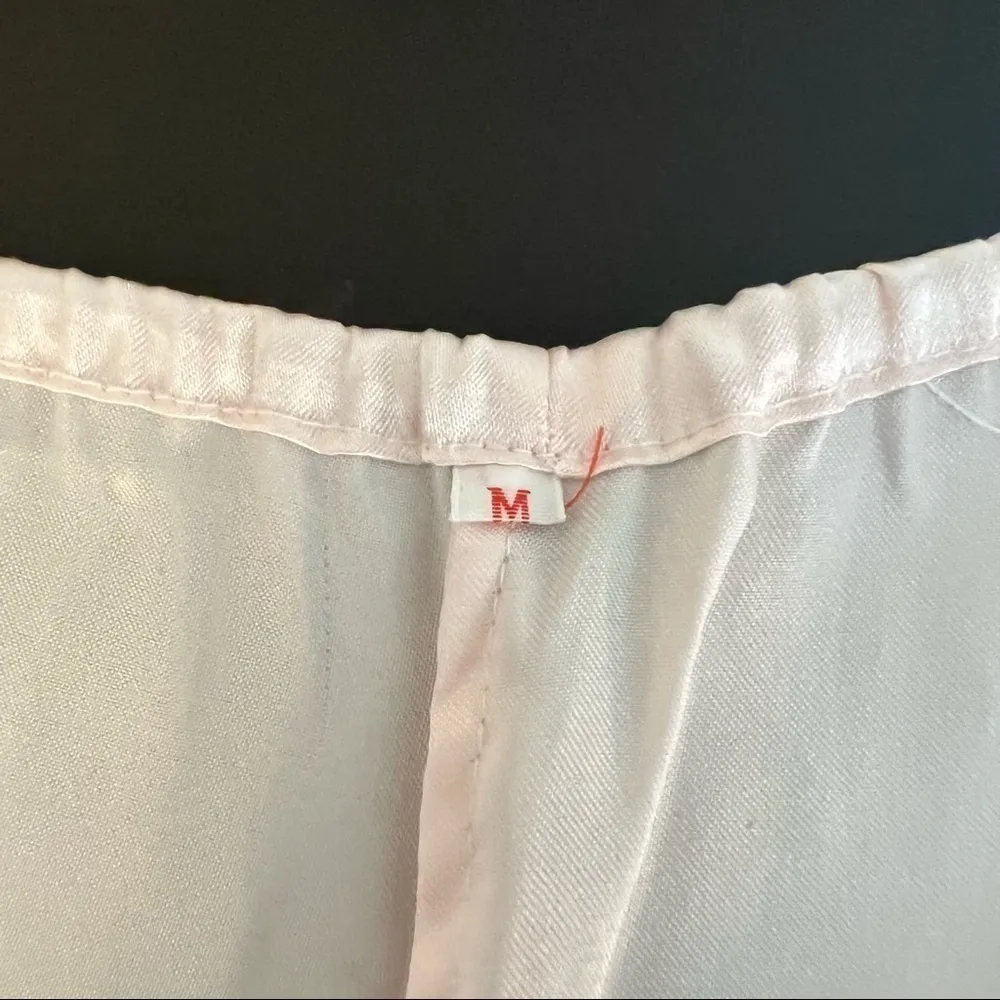 Vintage Diana Hand Embroidered Pink vintage satin intimates Set Shorts & top, M Size undefined - Image 11