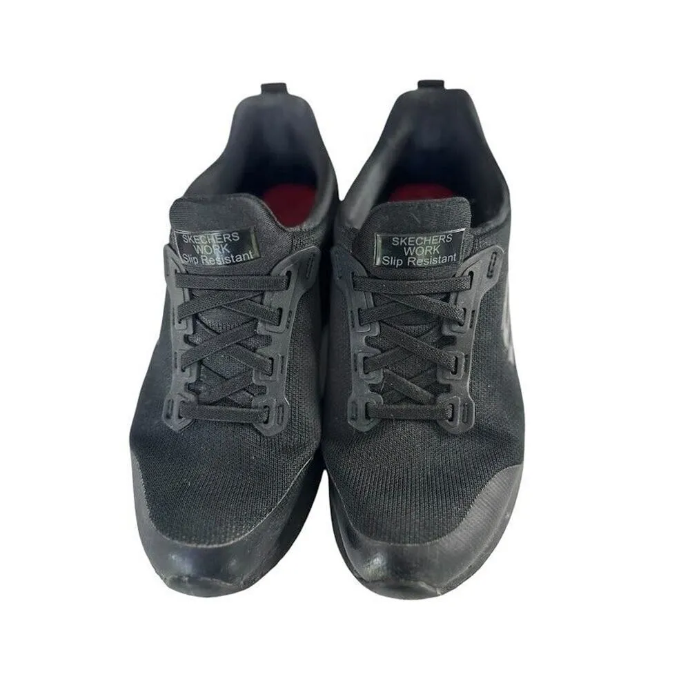 Skechers Women's Size 5 Slip Resistant Work Shoes Black Lace Up Sneakers Mesh - Image 4