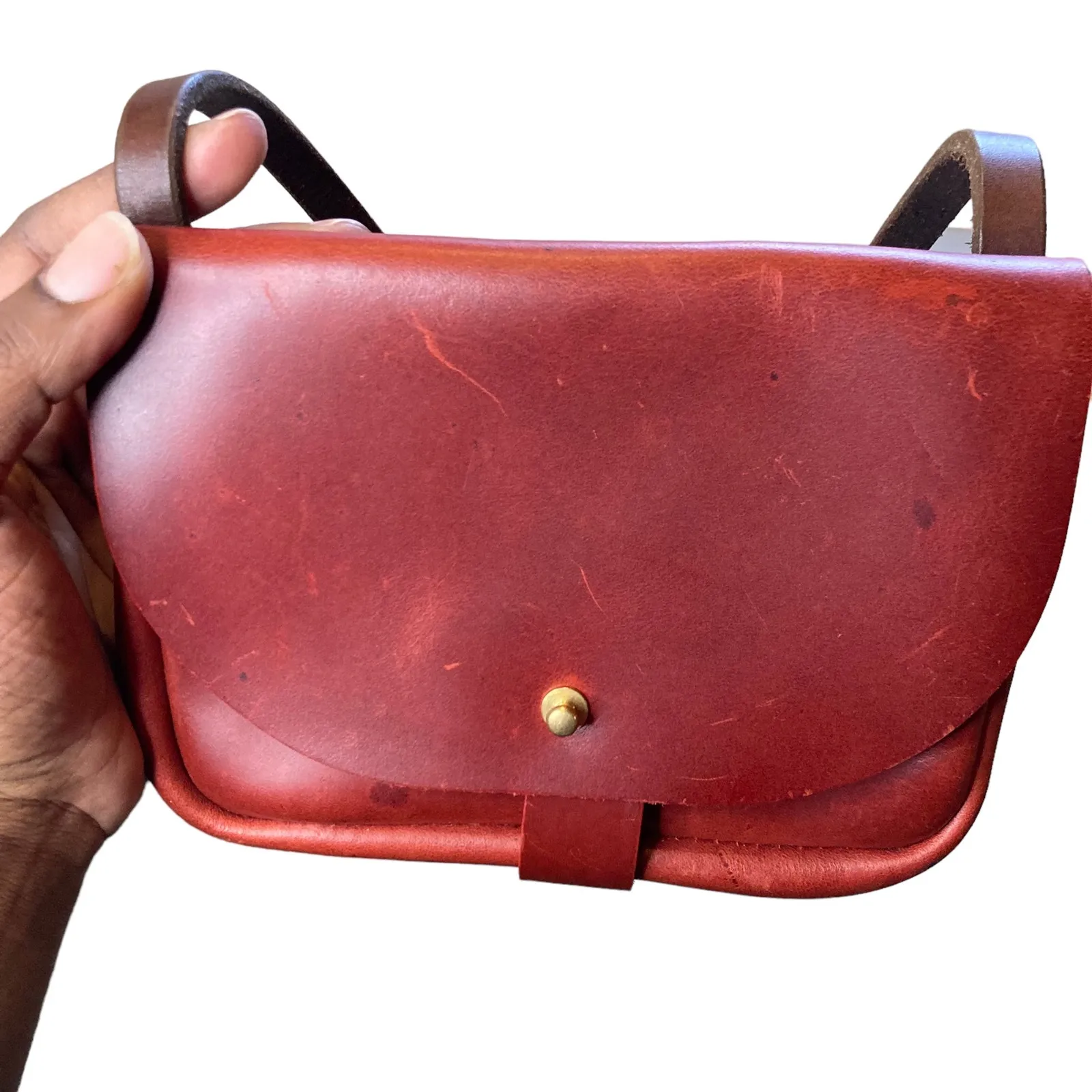 Orox Leather Co Merces Petite Red Leather Shoulder Bag - Image 2