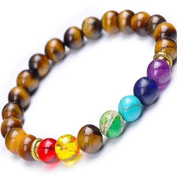 Beaded Chakra Bracelet Brown - Image 5