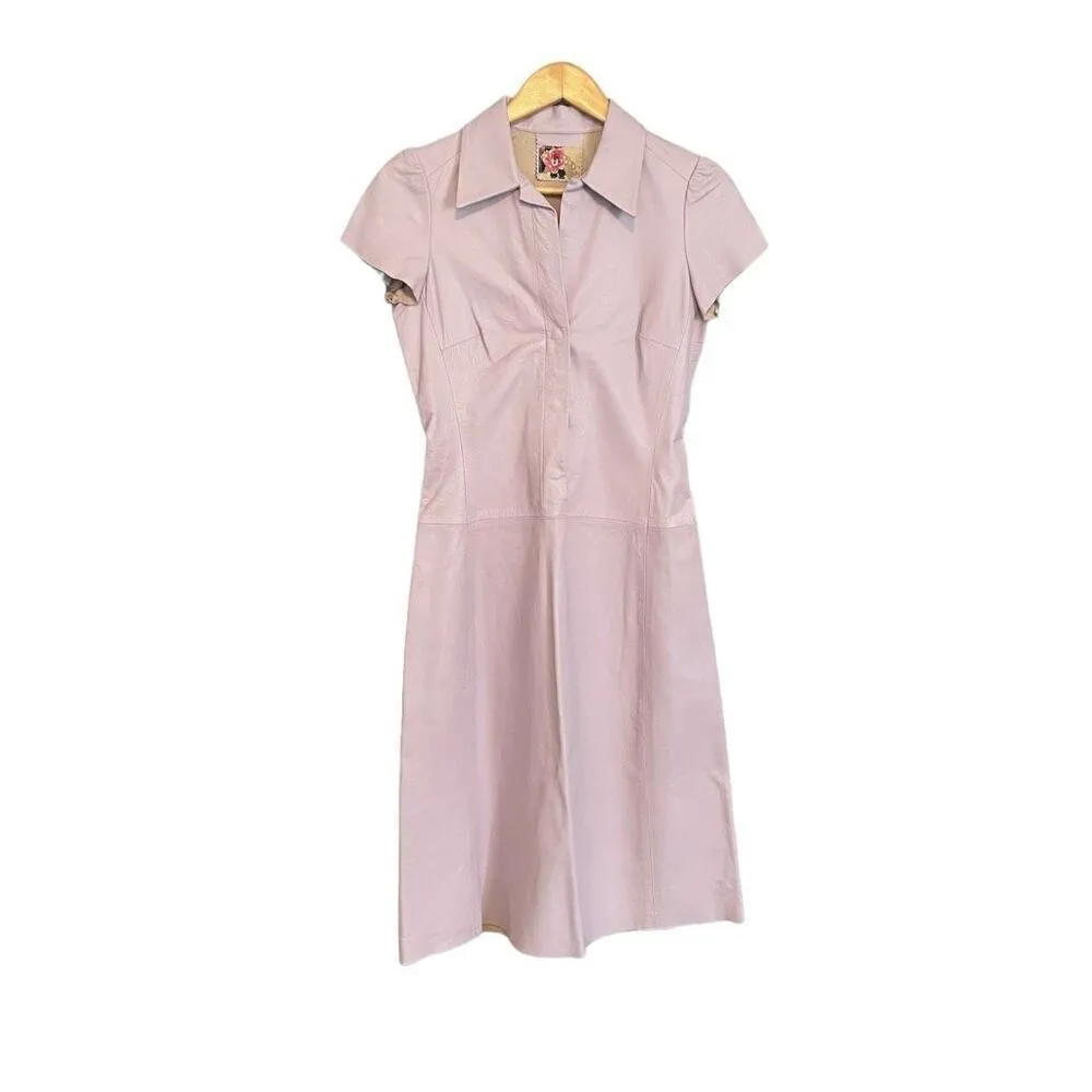 Uth Leather Mini Dress Lilac Purple Small Purple - Image 6