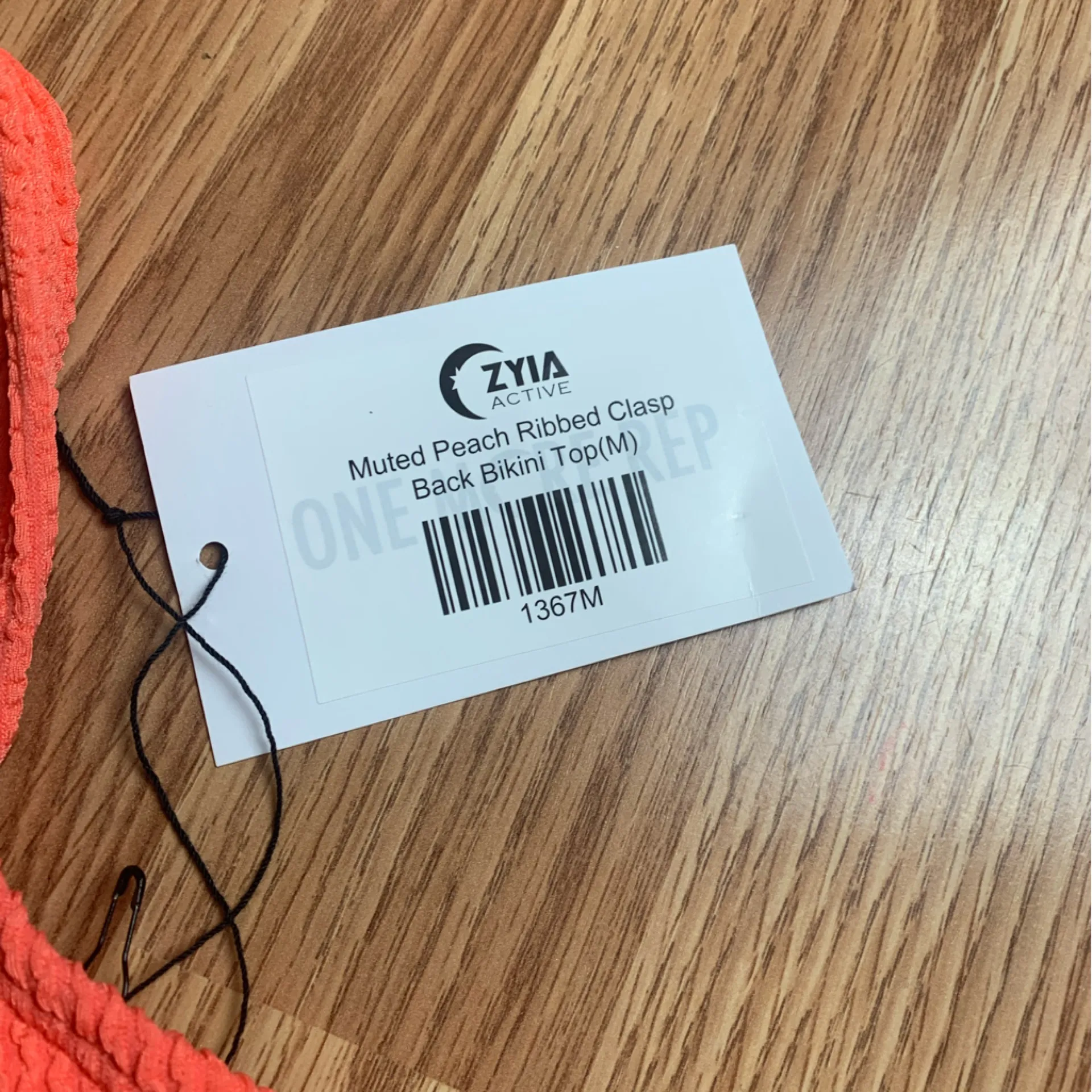 ZYIA size medium new muted peach ribbed Bikini Set orange two piece vaca travel - Image 9