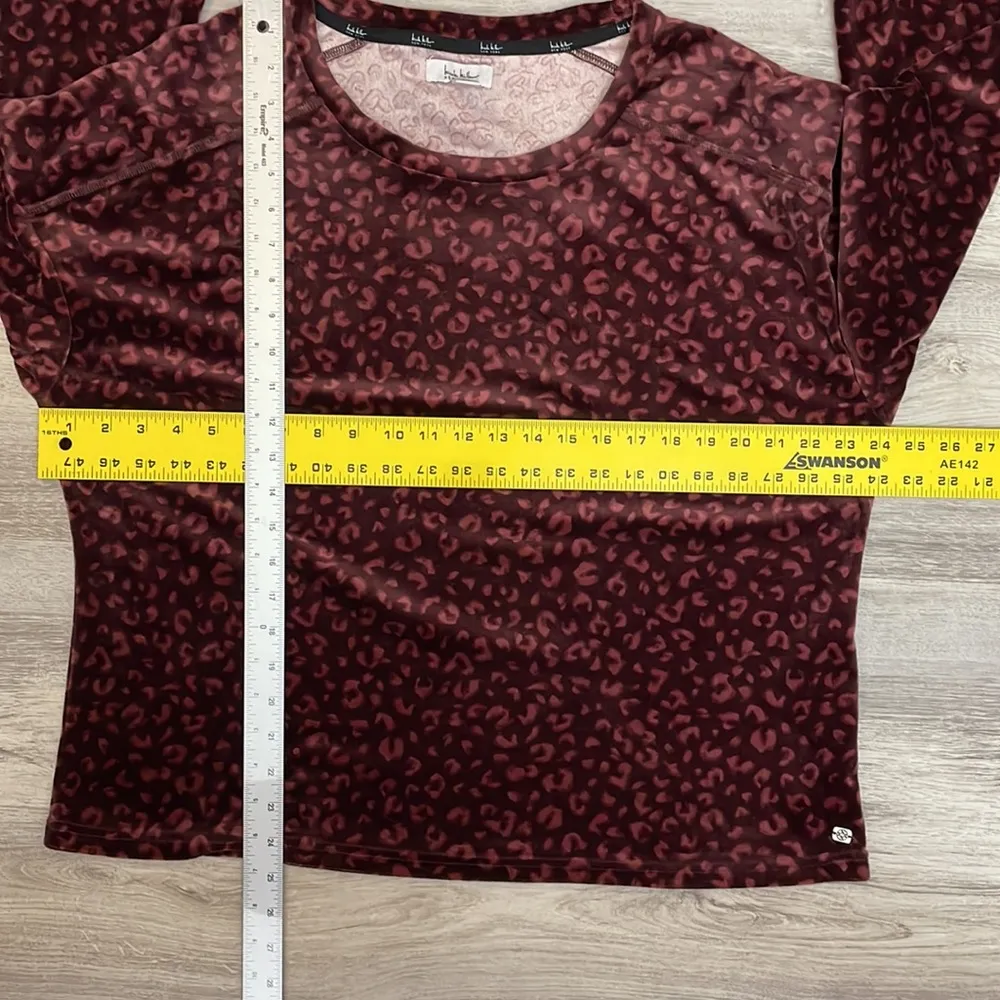 Red & Pink Animal Print Velvet Long Sleeve Pullover Sweatshirt XL - Image 9