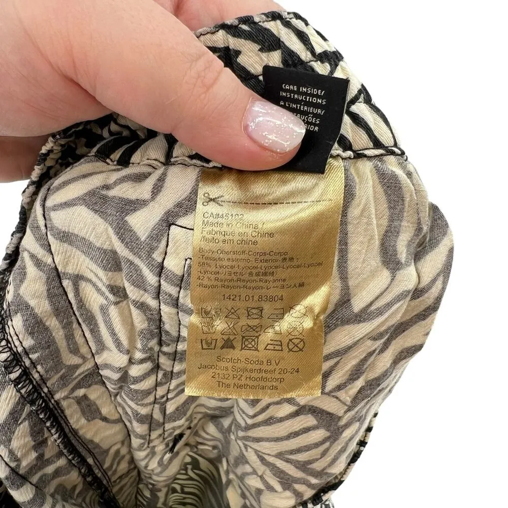 Maison Scotch Les Bons Vivants‎ Zip Front Palm Jogger Pants Size 1 US Small - Image 12