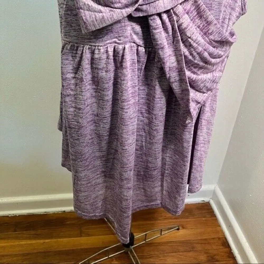 Rose Gal Tank Top Heathered Purple Bow Neck V - Image 4