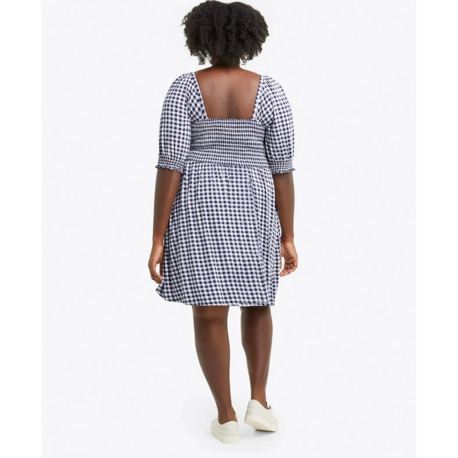 Draper James Gingham Dress Smocked Mini‎ Square Neck Short Sleeve Casual Size 2X - Image 2