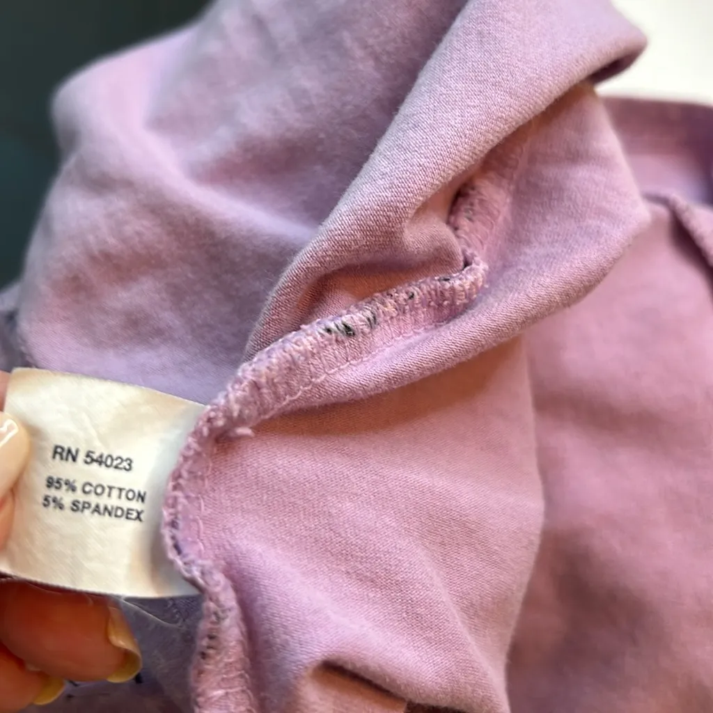 Gap stretch lilac dandelion floral cotton spandex V neck tank top - Image 8