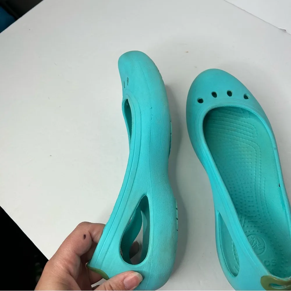 CROCS Blue turquoise slip on shoes 10 - Image 8