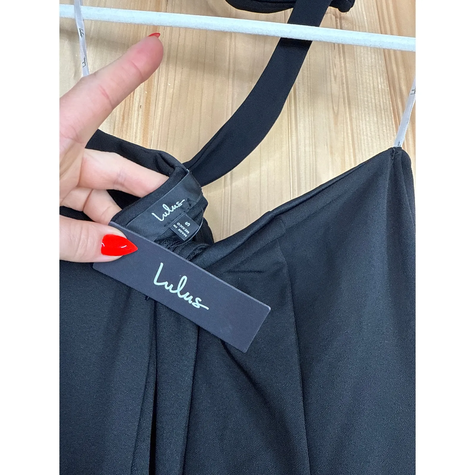 NWT Lulus Seraphina Black Asymmetrical Column Maxi Dress Dinner Gala Size S - Image 6