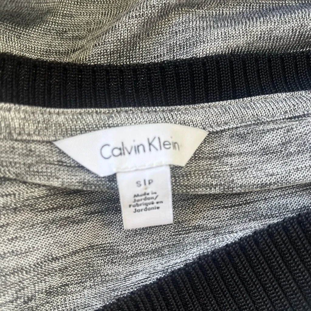 Calvin Klein Shimmer VNeck Womens Top Sz S Colorblock Mesh Soft Grunge Corporate - Image 10