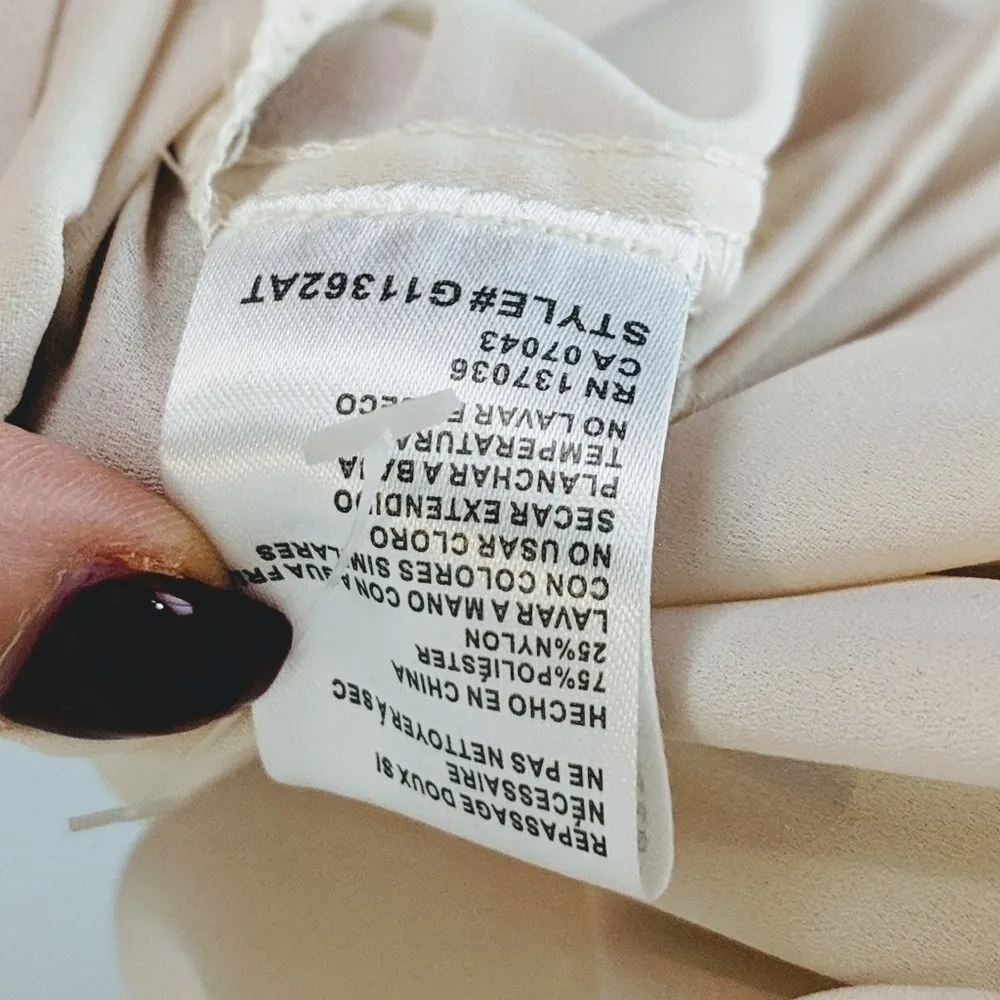 Anthropologie Paper Crane Cold Shoulder Lace Blouse Size‎ M Cream Boho Fairy - Image 8