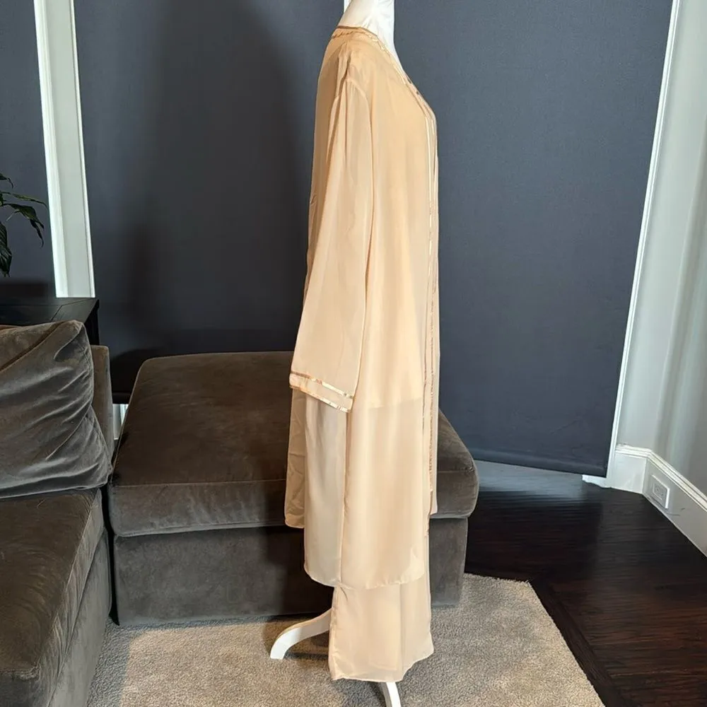 Women’s Chiffon 3 Piece Formal Pants Suit Long Jacket Ribbon Detail Size 20W NEW - Image 4