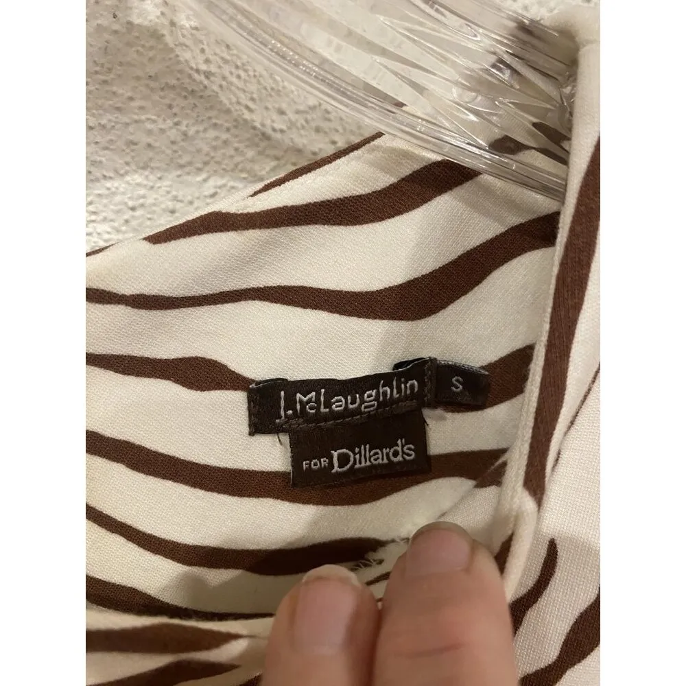 J McLaughlin Dress Womens Small Zebra Print 3/4 Sleeve Stretch Dillard's - Image 2