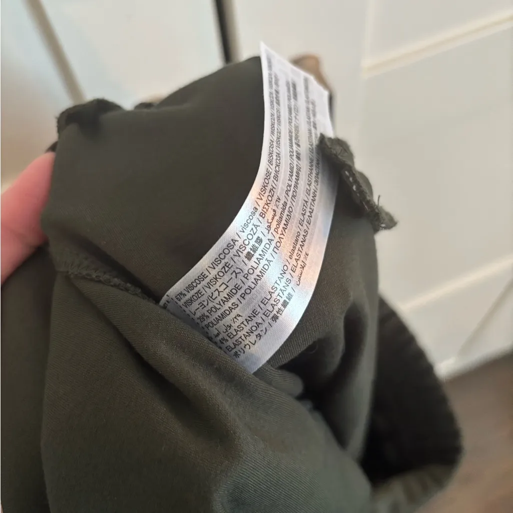 Mango MNG Pull On Trousers in Green Size Large Classic Minimalist Workwear - Image 4