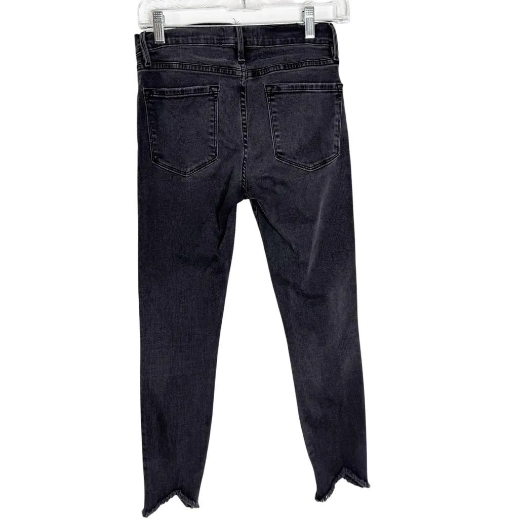 FRAME Le Skinny De Jeanne Crop Raw Triangle Hem Jean in Tull Size 26 - Image 7