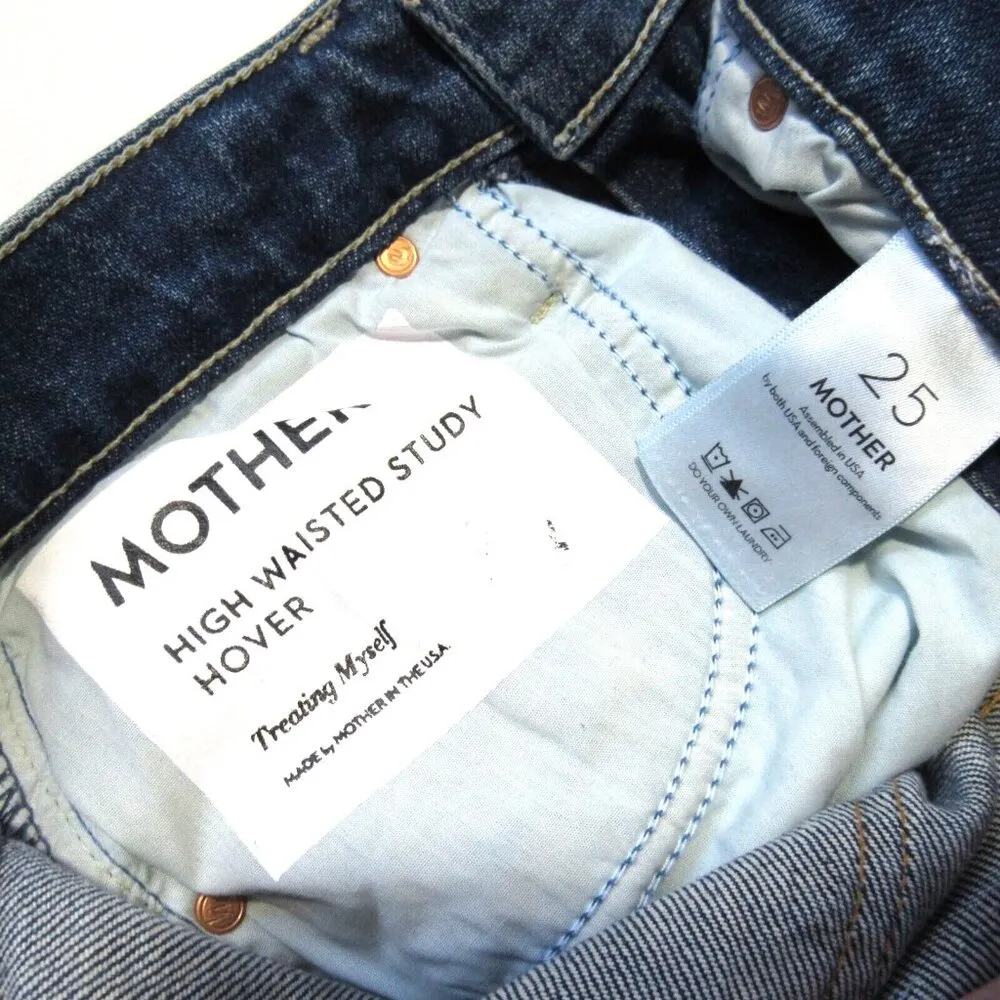 NWT Mother High Waisted Study Hover in Treating Myself Loose Straight Jeans 25 Blue - Image 4