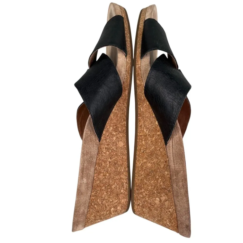 UGG LYRA Wedge Sandals 11 Black Criss Cross Slides 1009854 - Image 10