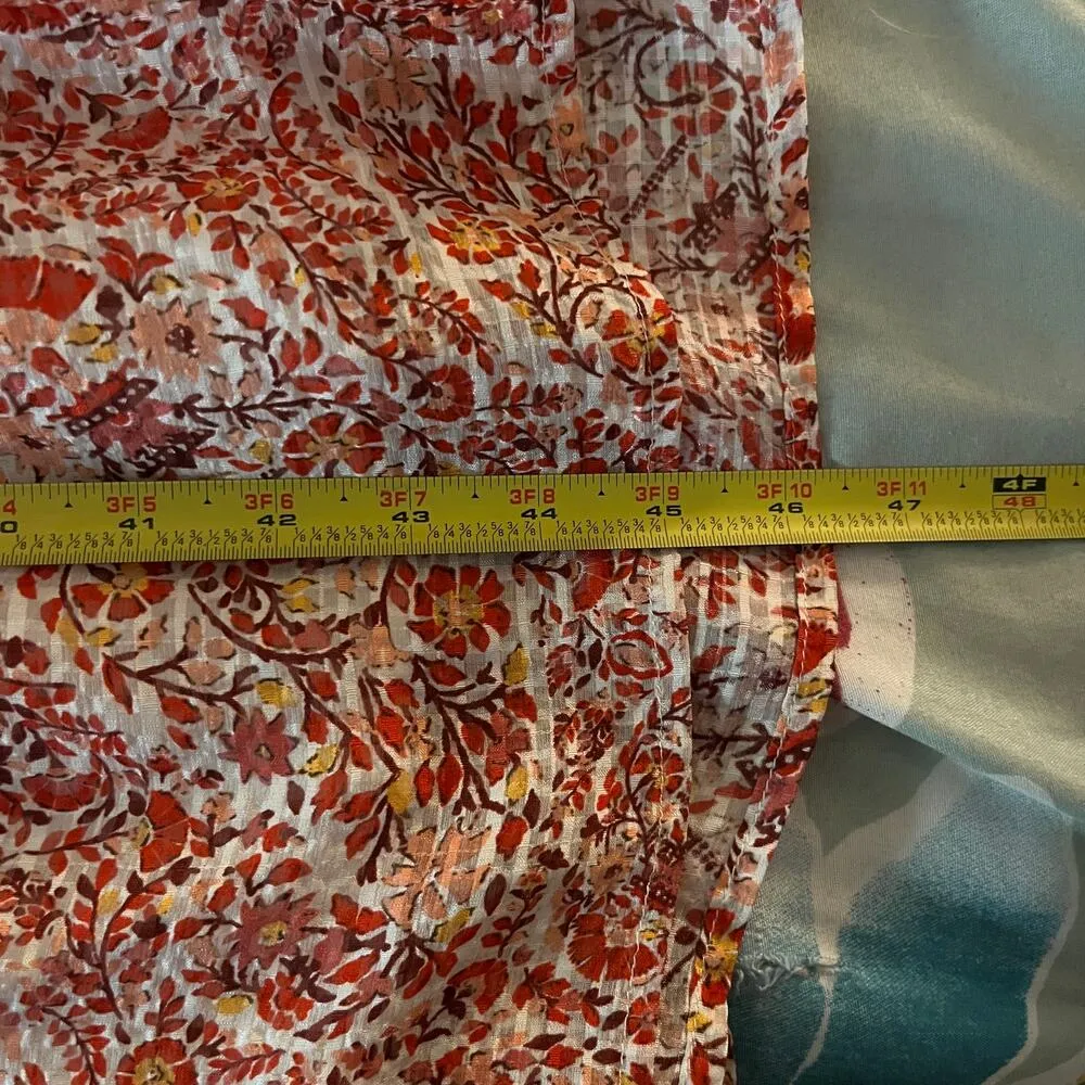 Vineyard Vines Women's Smocked Long Sleeve Ruffle Midi Floral Lined Dress Small - Image 8