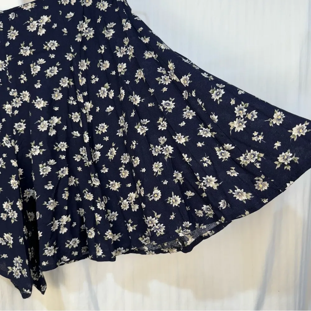 Cindy Collins Flowy Flora Shorts Vintage Women’s Size Medium Casual Boho Floral Blue - Image 3