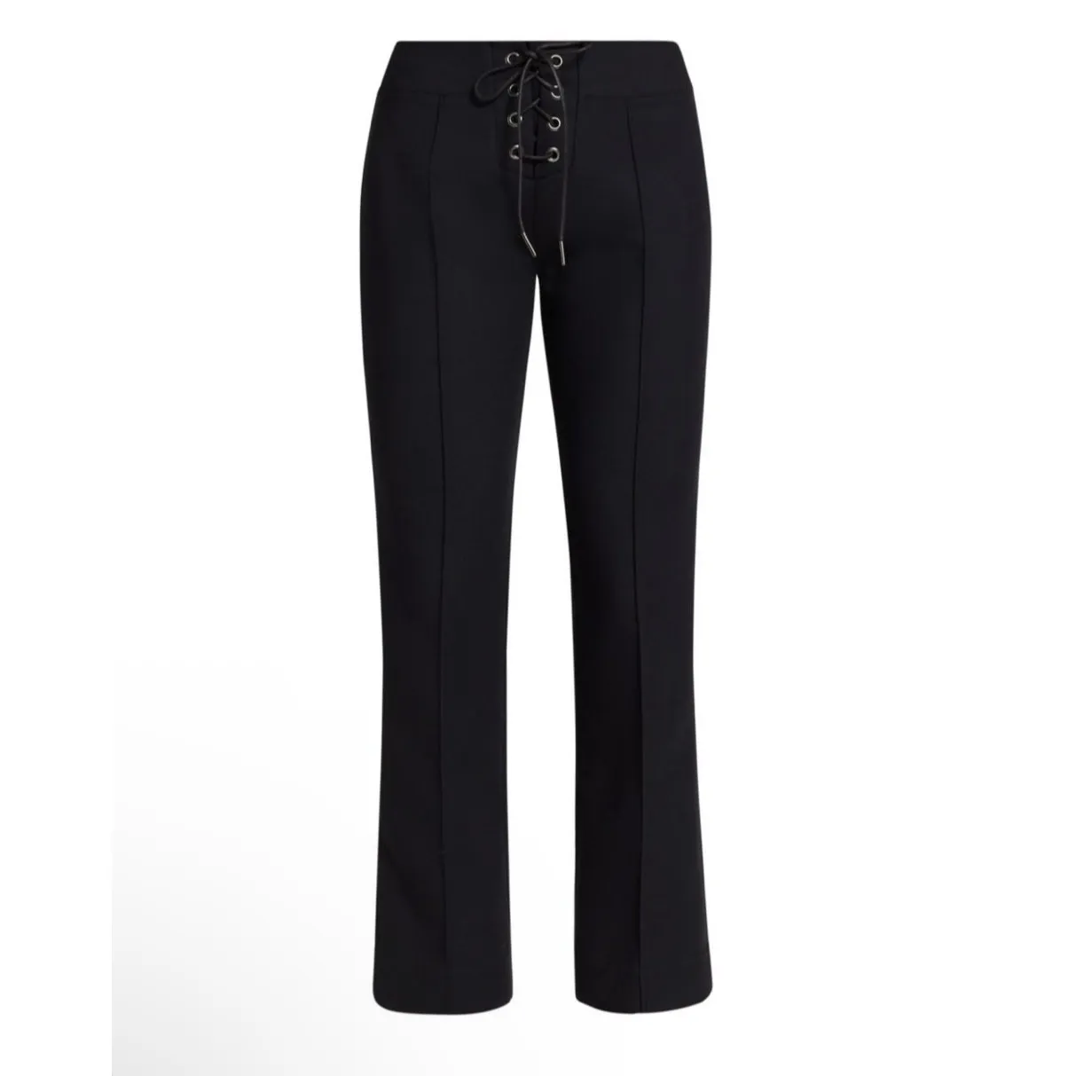 New! FRAME Lace-up crepe kick-flare pants Black Sz 6 $398 - Image 5
