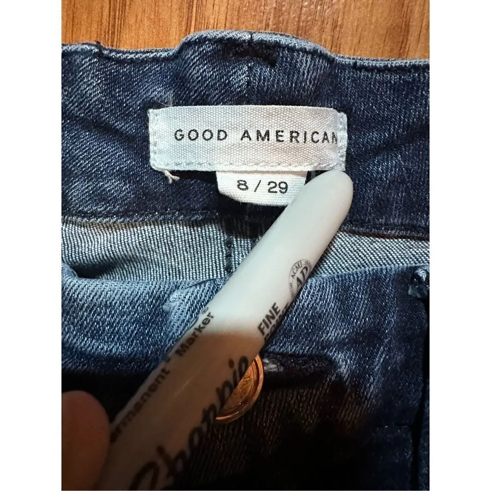 Good American Good Legs High Rise Skinny Stretch Raw Hem Jean Sz 29 - Image 6