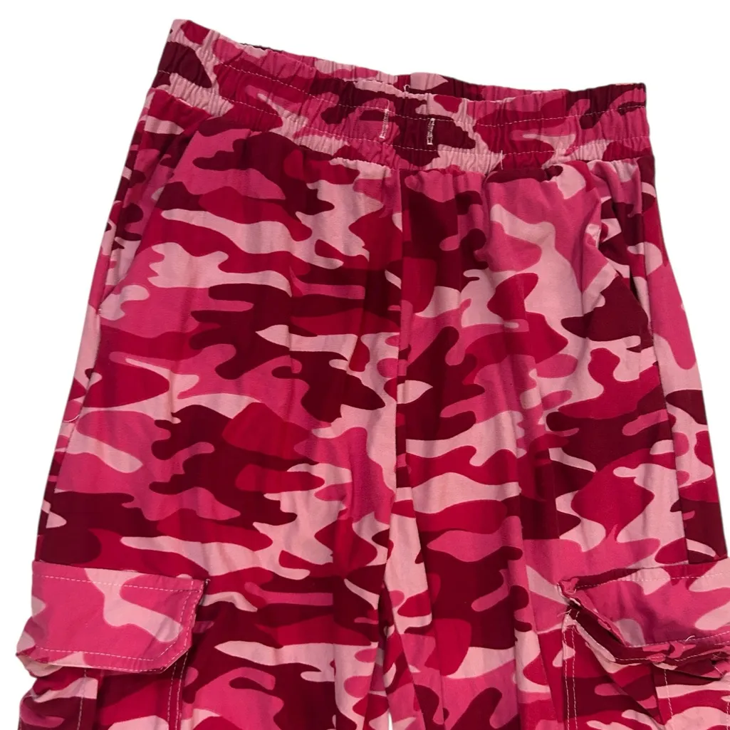 Gorpcore Cozy Fall Soft Stretch Pink Camouflage Cargo Elastic Waist Pull - Image 6