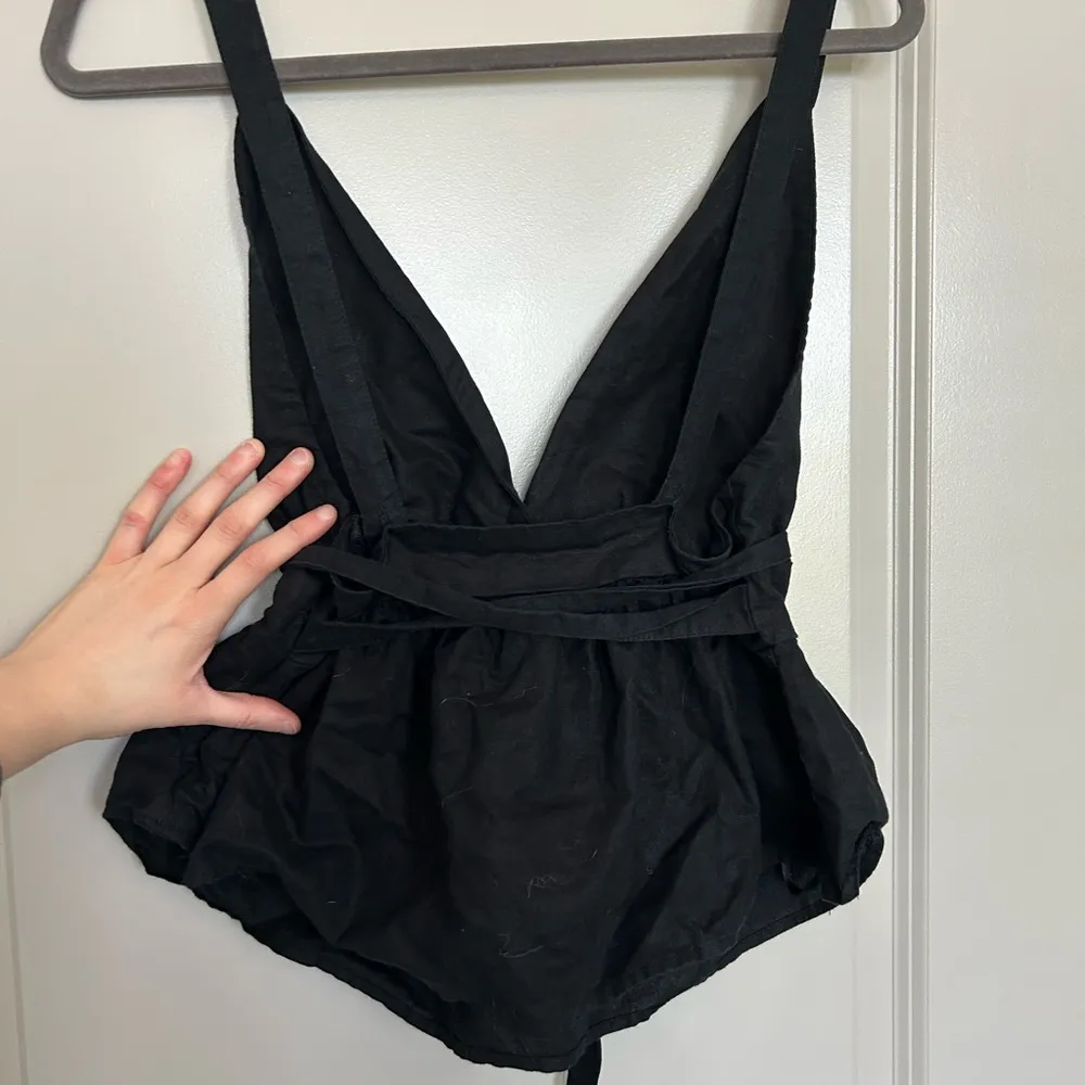 Free People Black Sleeveless V-Neck Babydoll Top - Image 3