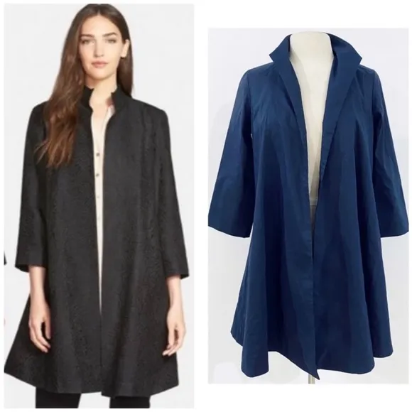 Eileen Fisher high collar flare hem jacket NWT - Image 2