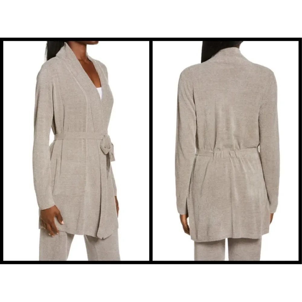 💕BAREFOOT DREAMS💕 CozyChic Drape Rib Cardigan Ultra Lite Beach Rock XS NWOT - Image 3