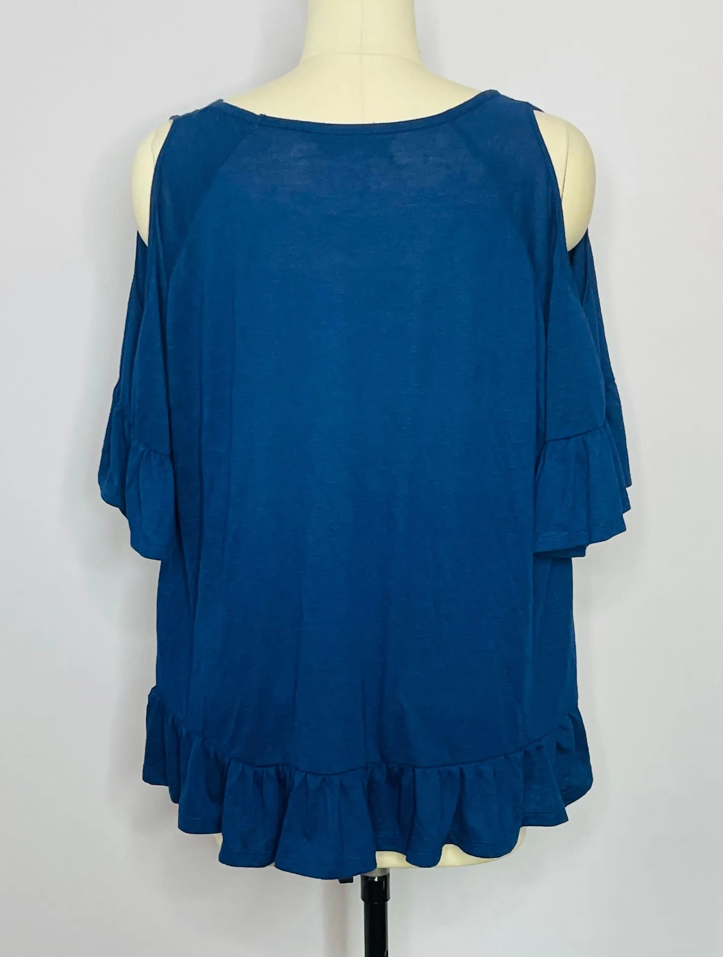 Absolutely Famous Cold Shoulder Embroidered Top - Image 3