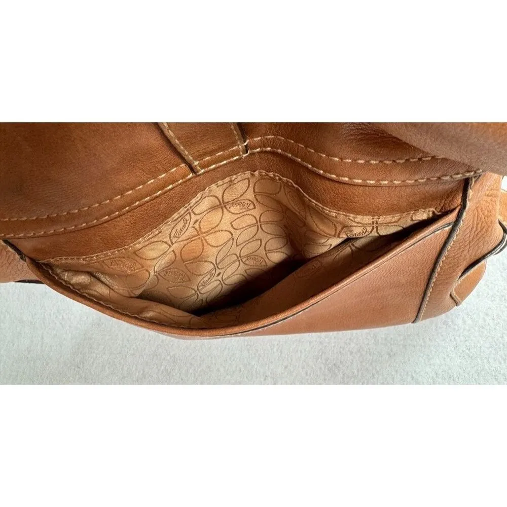 Fossil Gaby Crossbody Bag Metallic Bronze Leather Shoulder Messenger Bag Purse - Image 10