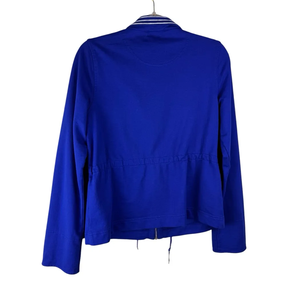 Jones New York Women's Jacket Striped Collar and Wrists Drawstring Waist‎ Sz PM - Image 2