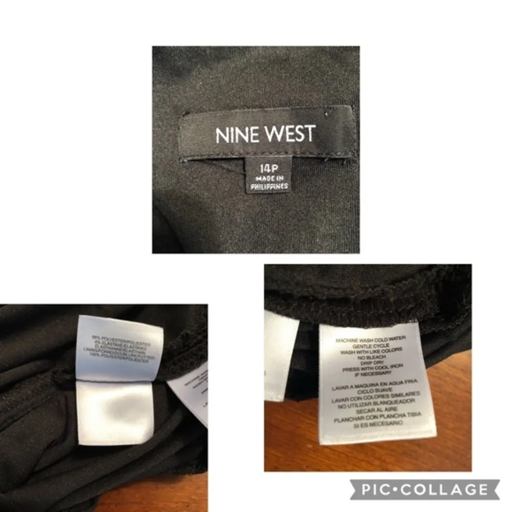 Nine West Dress Midi Black Halter Ruched Jersey Knit Midi 14P Cocktail Party LBD - Image 17