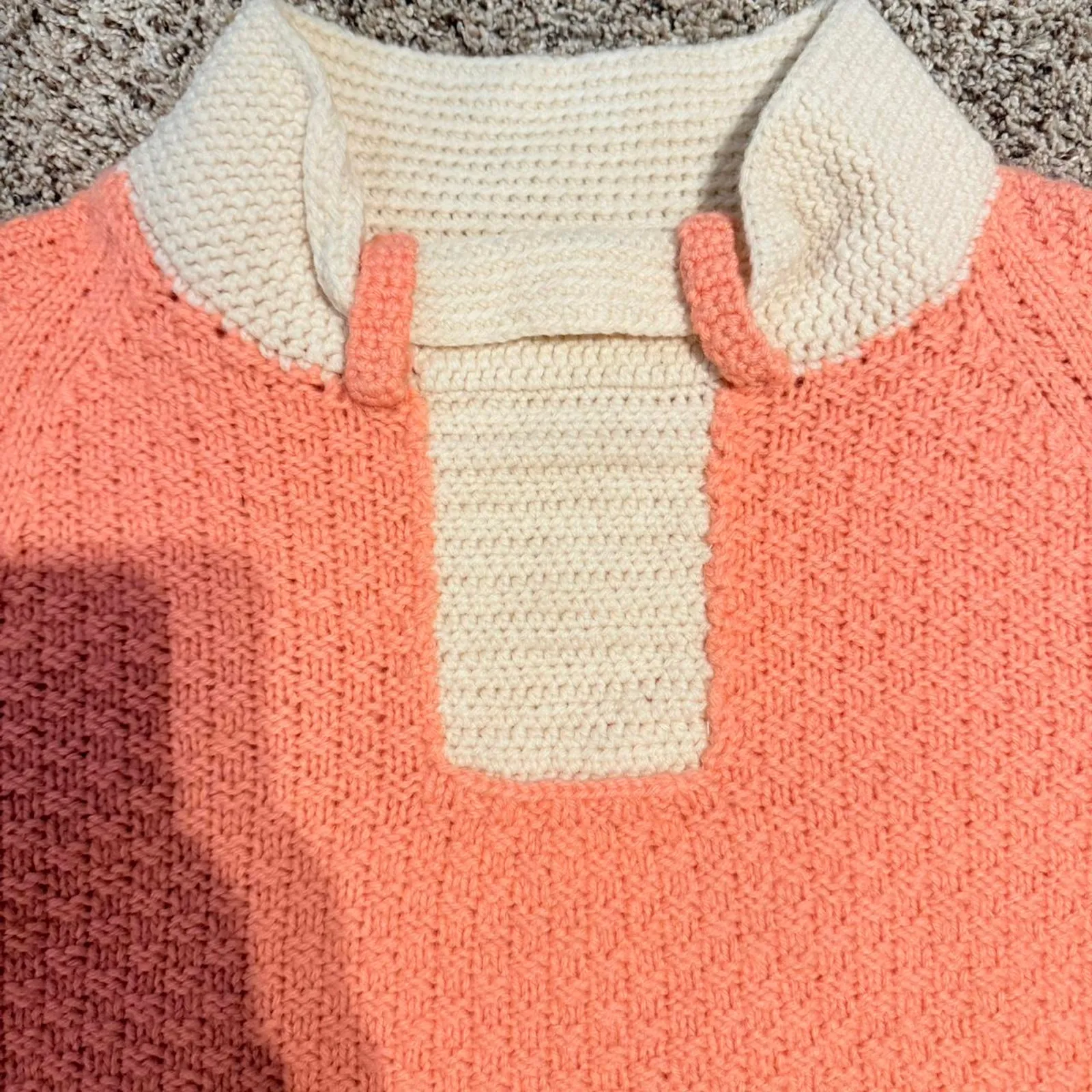 Pink and white handmade sweater - Image 3