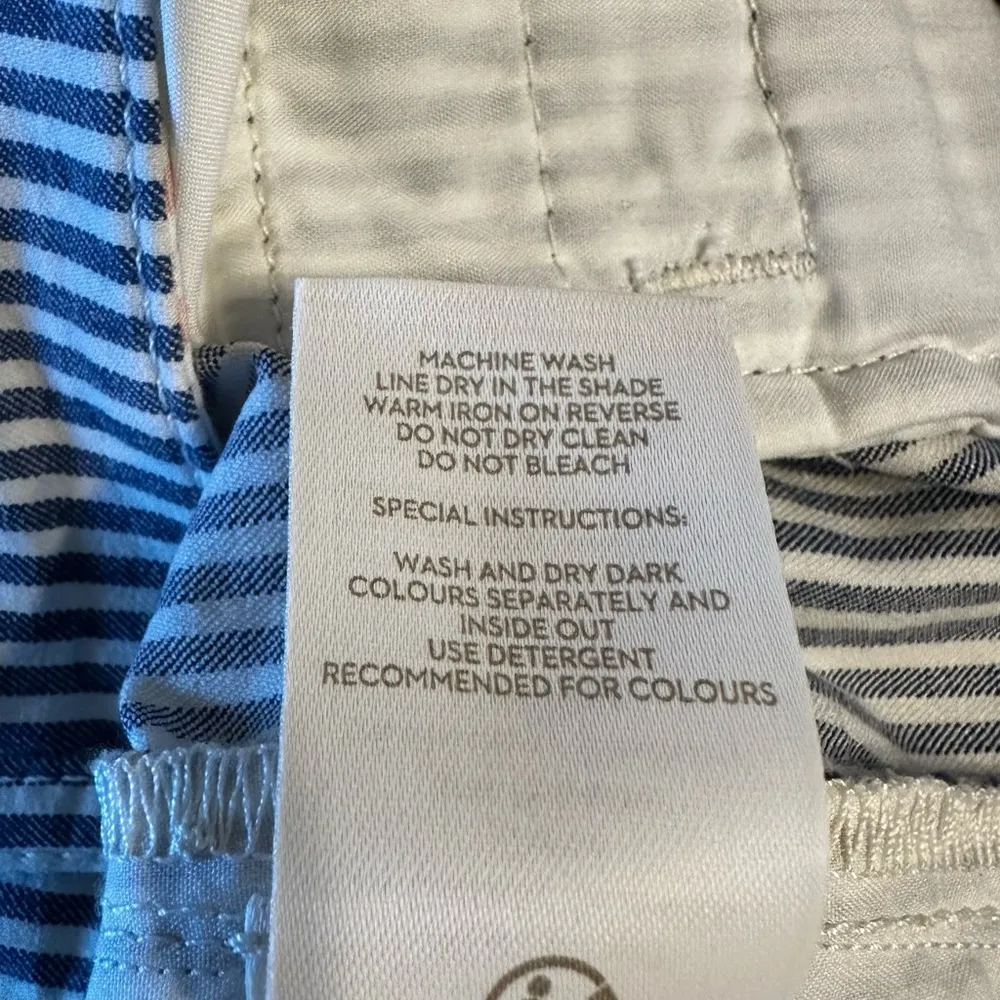 Boden Railroad Stripe Cropped Cuffed Pants Jeans size 6 Regular NWT Blue - Image 9