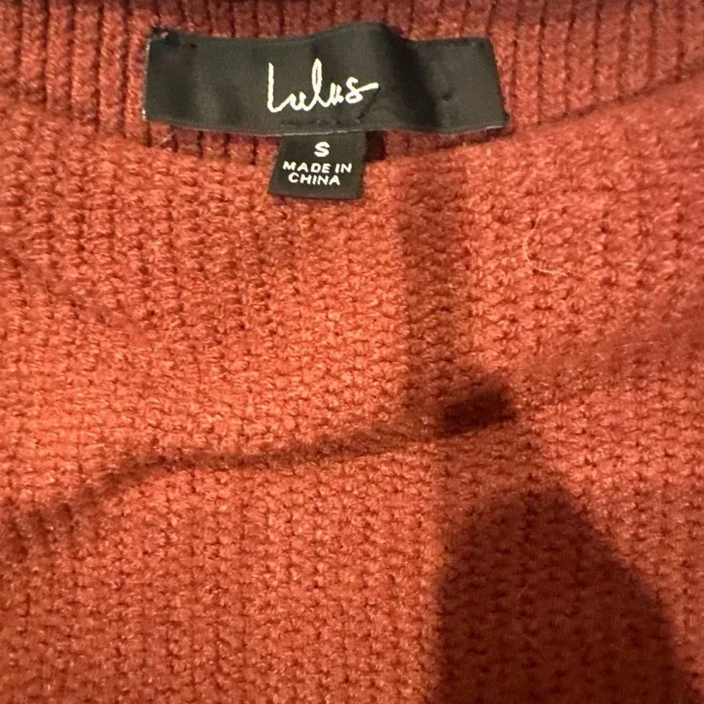 Lulus  Rust Red Mock Neck Knit Sweater Small - Image 2