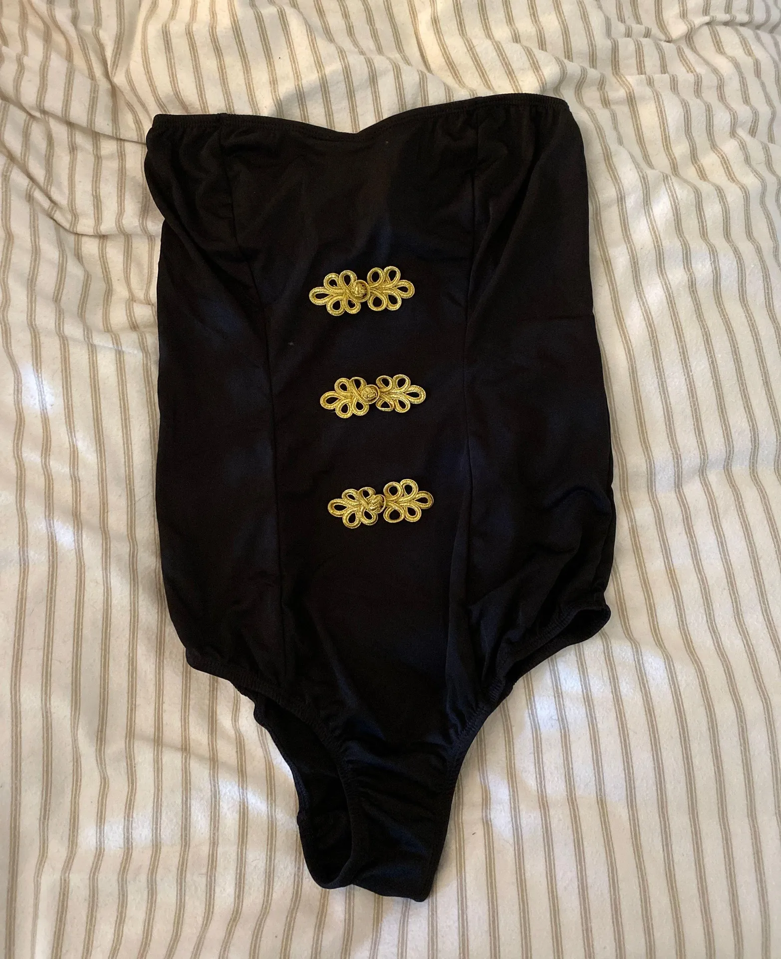 Strapless Black Costume Bodysuit - Image 2