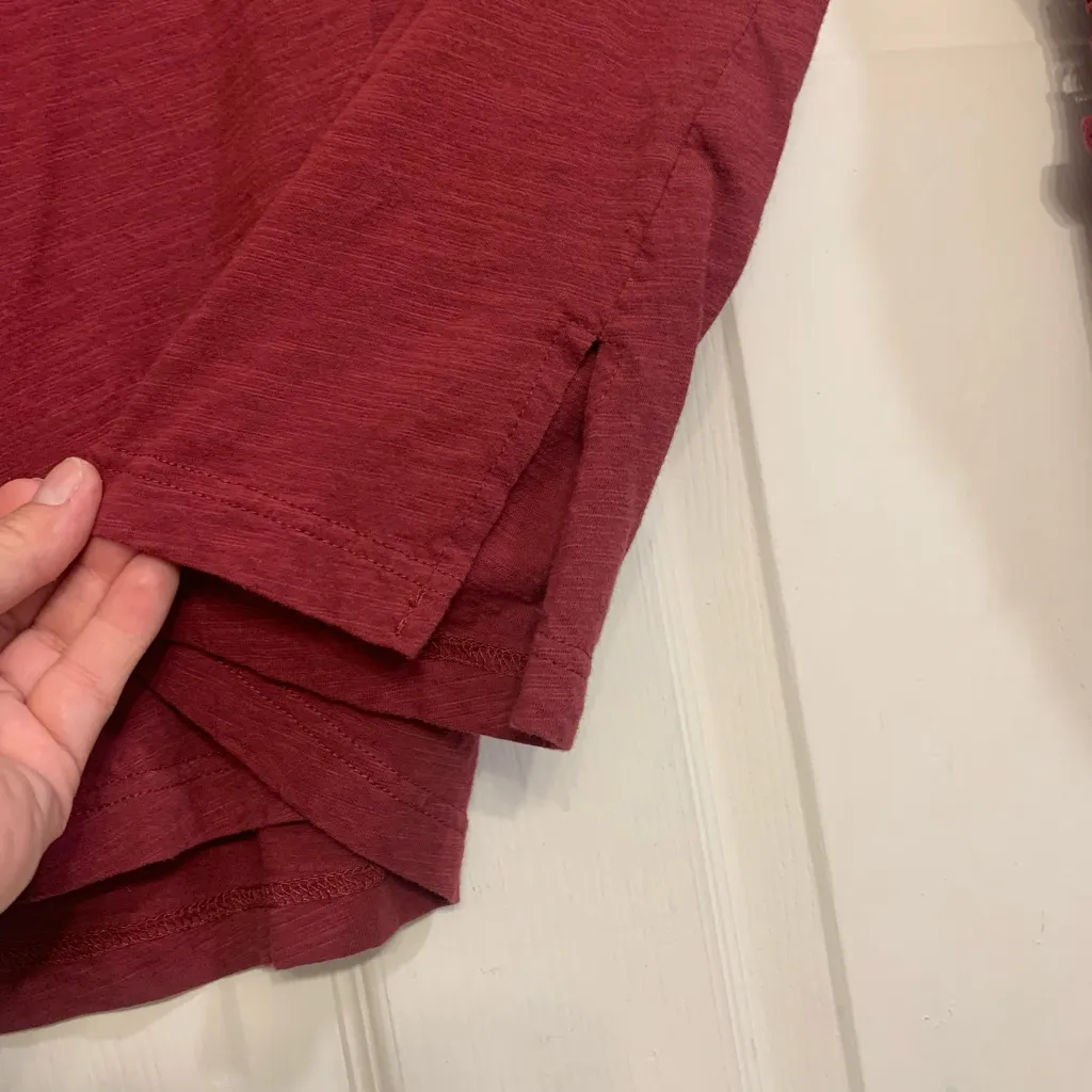 Cotton Bleu Maroon Long Sleeve Ruffle Large Blouse. 2583 Red - Image 2