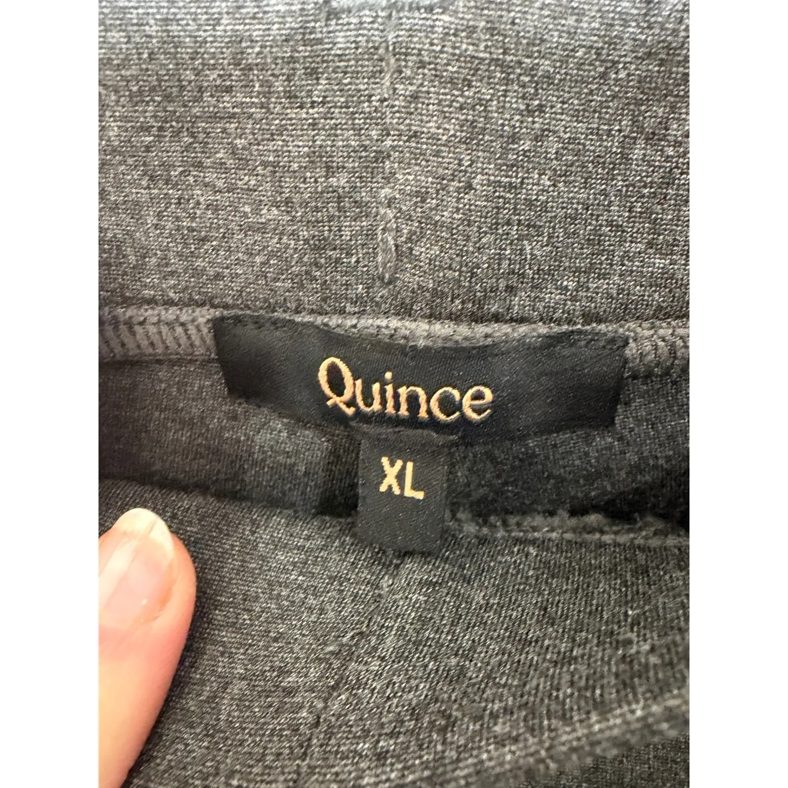 Quince Ultra Stretch Straight Leg 4 Pocket Ponte Pants Charcoal XL Petite Career - Image 3