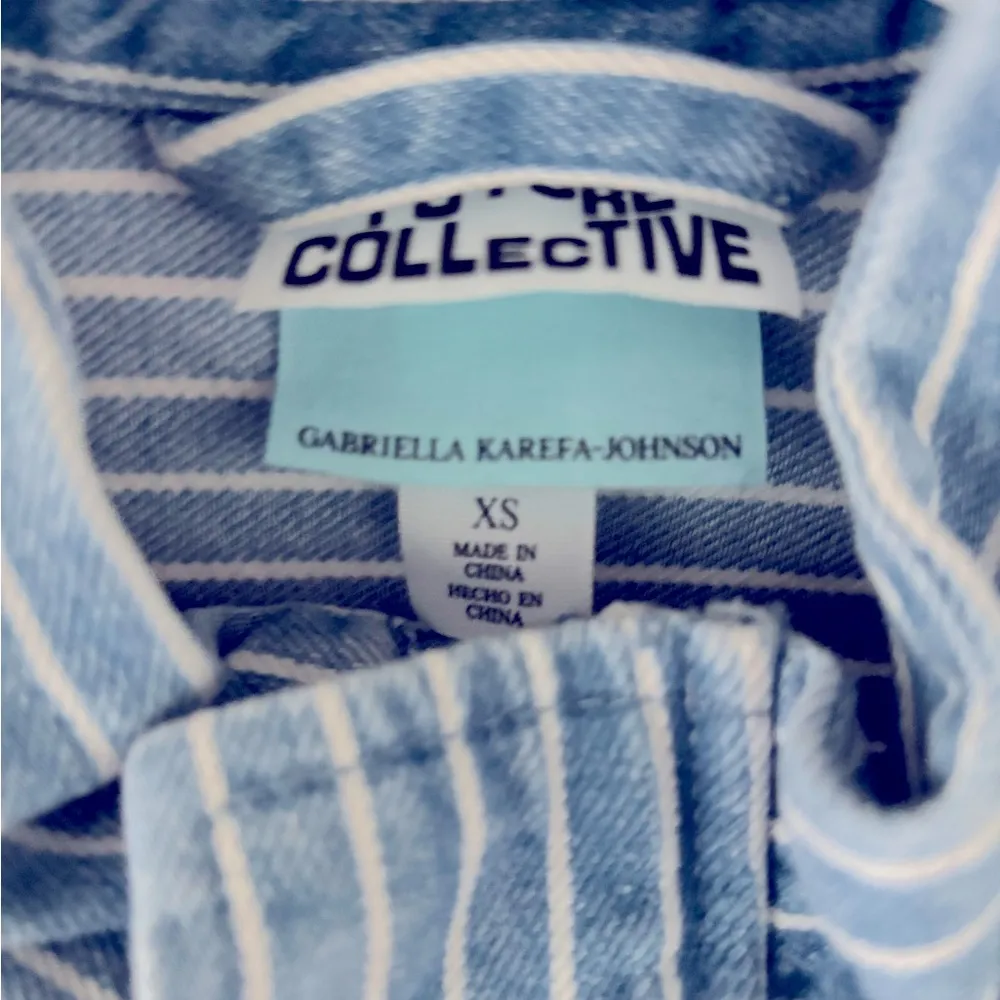 Future Collective Cinch Waist Zip Front Jacket Blue Size XS - Image 4