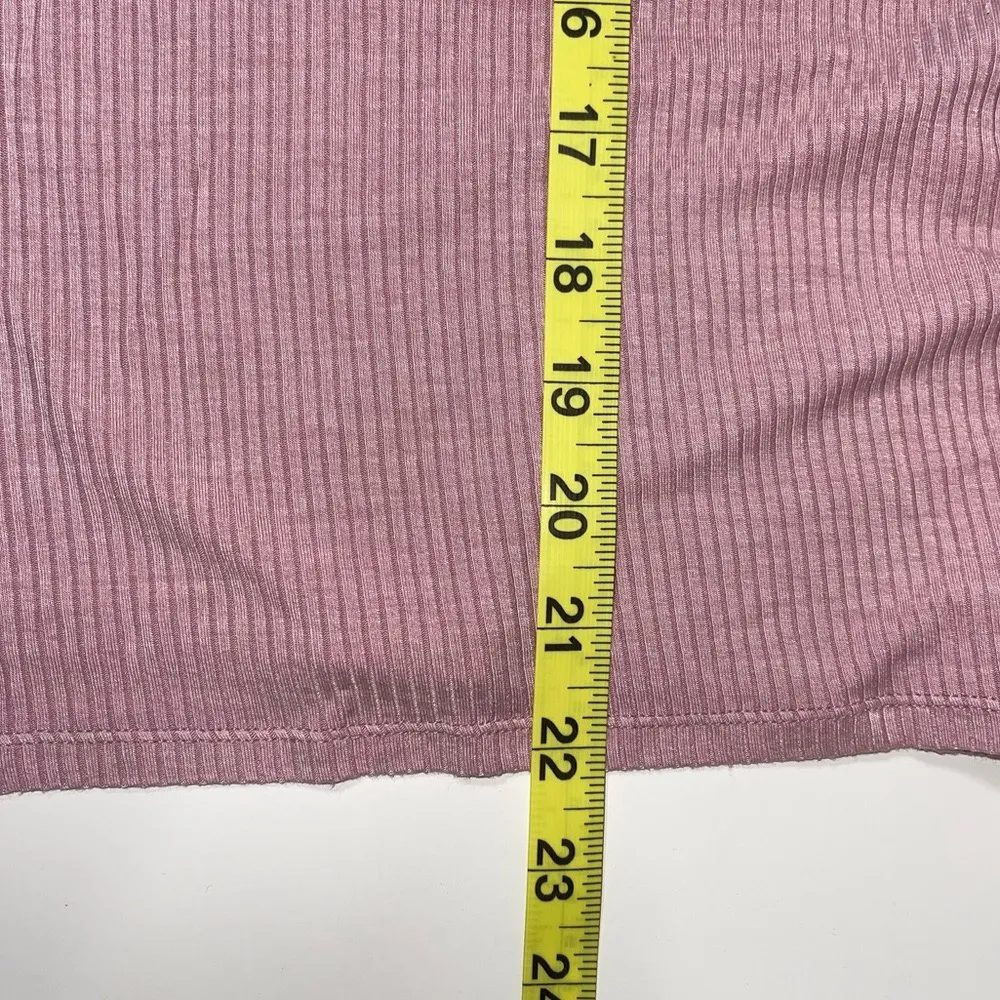 Soft & Sexy Rib Pink Mock Neck Long Sleeve Top - Image 8