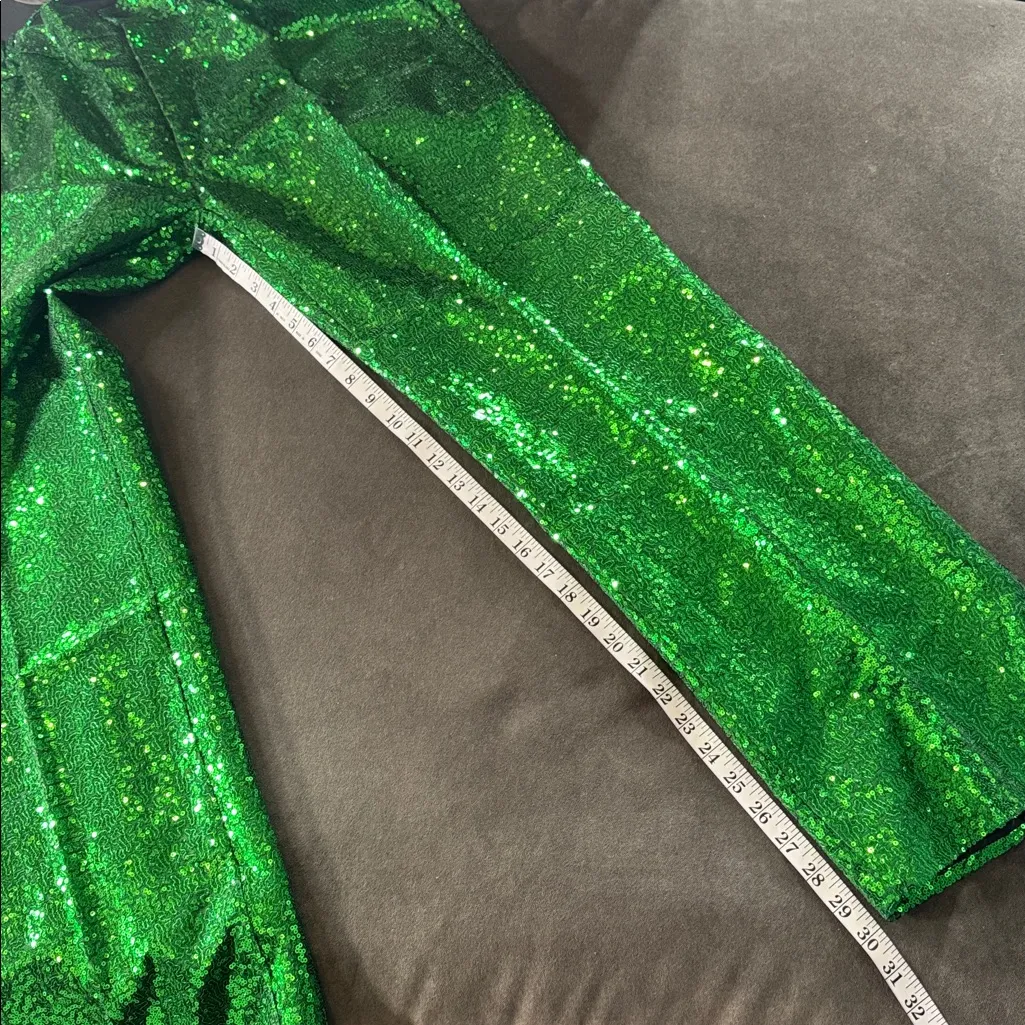 Women’s Green Fully Sequined Prom Party Wedding Pant Suit Set Size XL NWOT - Image 11