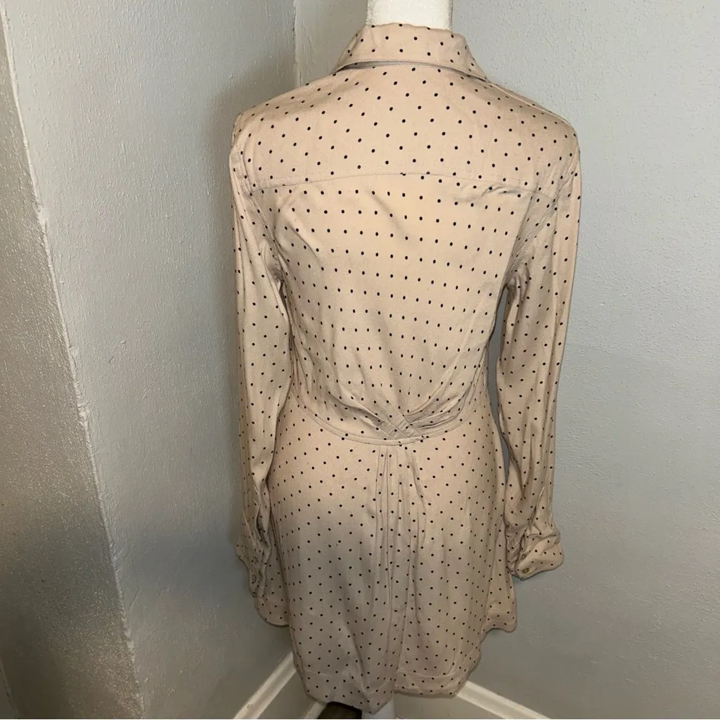 Free People this town Cream Polka Dot Long Sleeve Dress - Image 4