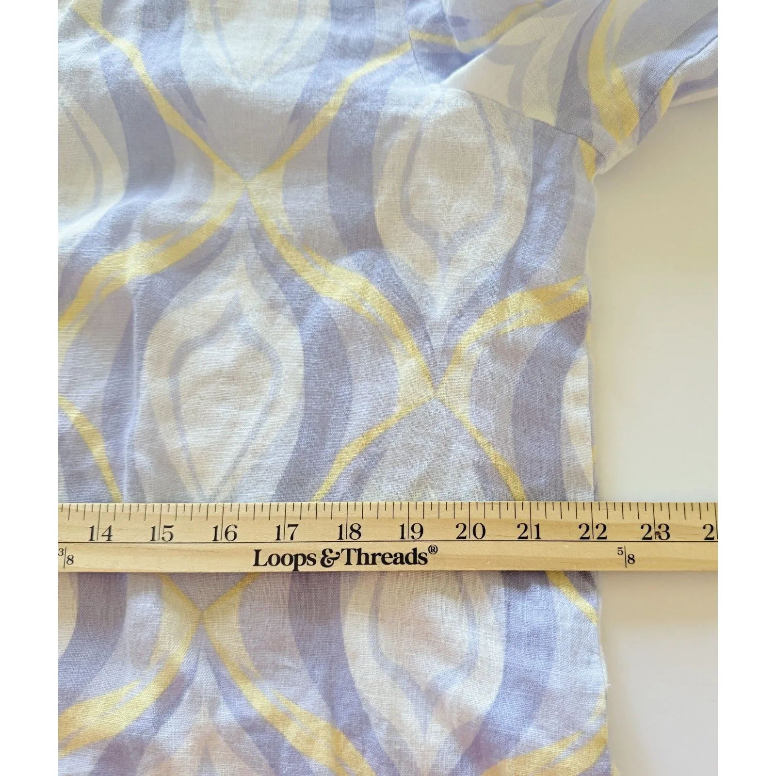 JM Collection Multicolor Linen Button 3/4 Sleeve Summer Comfy Artsy Shirt Top 14 - Image 6