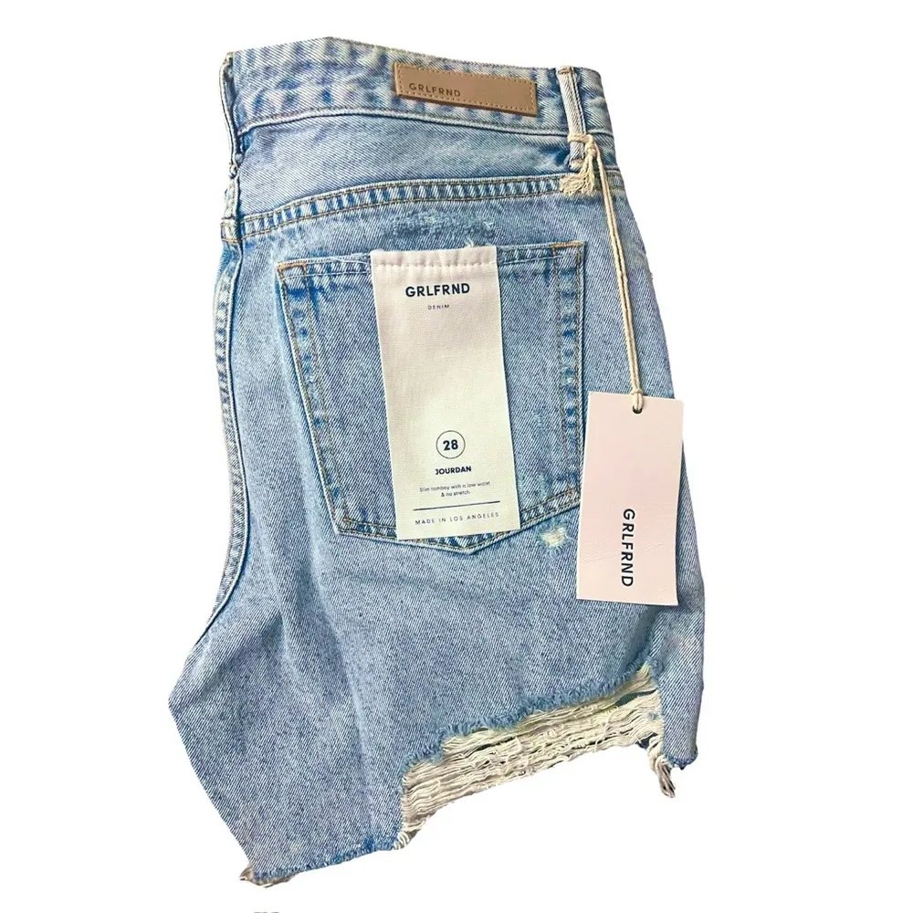 GRLFRND Jourdan Slim Tomboy Cutoff Distressed Denim Shorts in Yaya Size 28 - Image 5