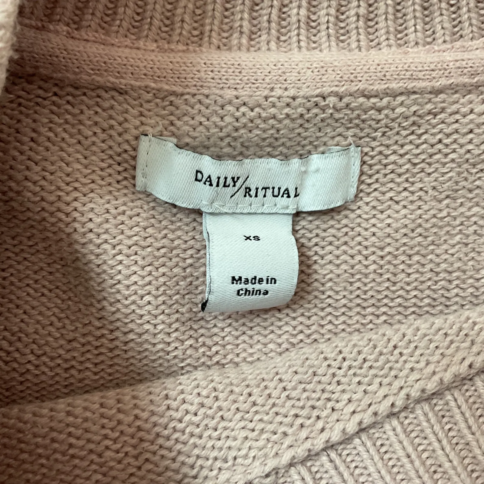 Daily Ritual Womens XS Pink Long Sleeve Knit Sweater Mock Neck - Image 4