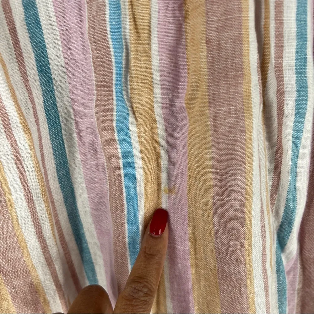 C&C California Linen‎ Pastel Multicolor Striped Halter Mini Dress Breathable - Image 16