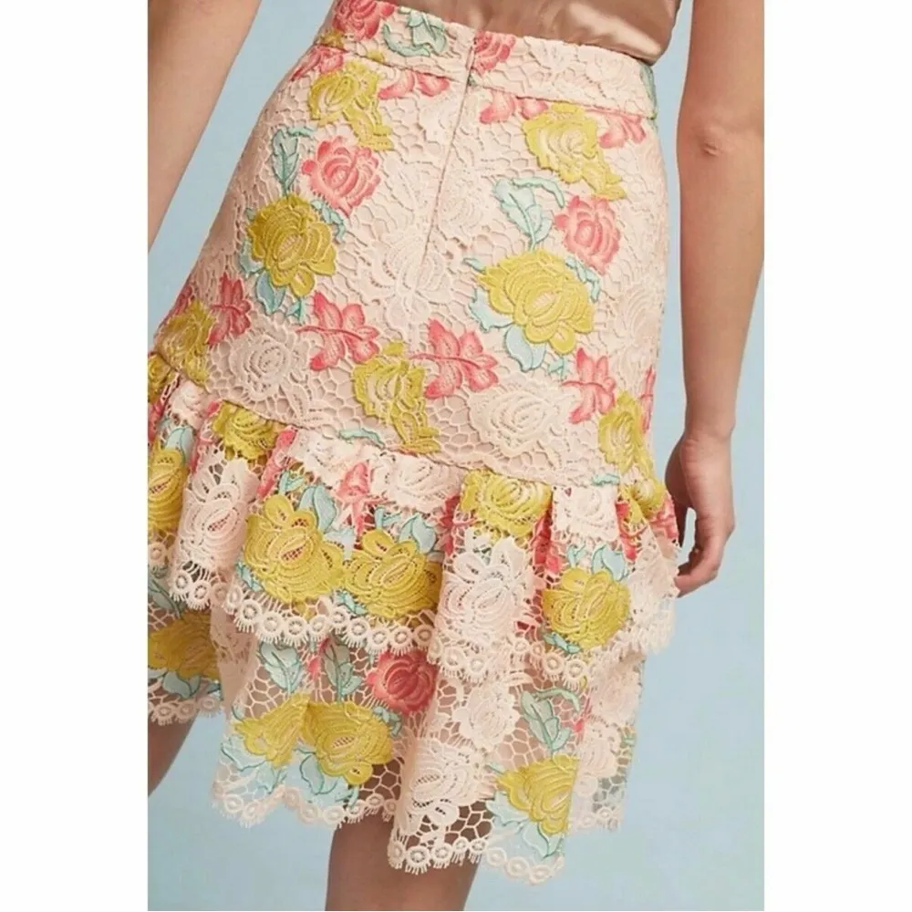 Anthropologie | Hutch gardenia lace crochet overlay ruffle skirt - Image 3
