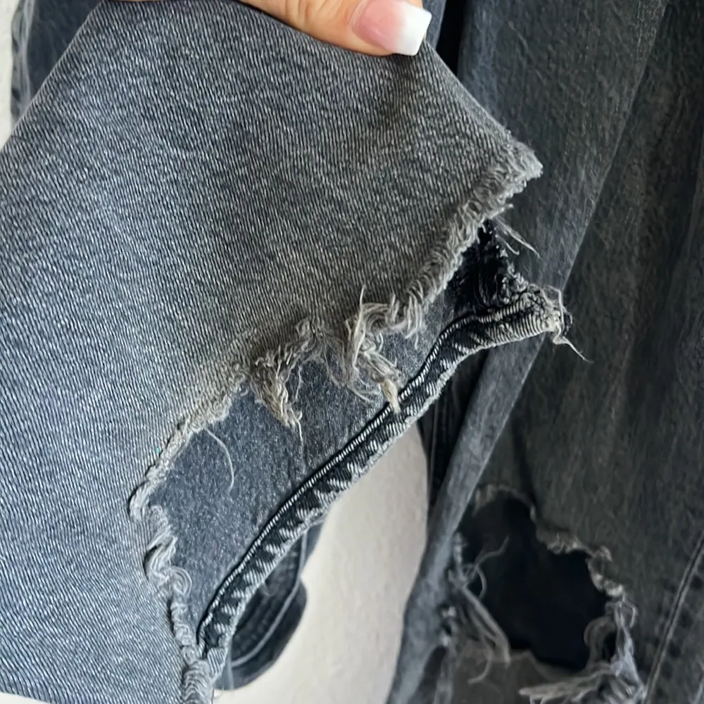 American Eagle 90s Bootcut Boot Cut Distressed Black Denim Jeans 4 - Image 4