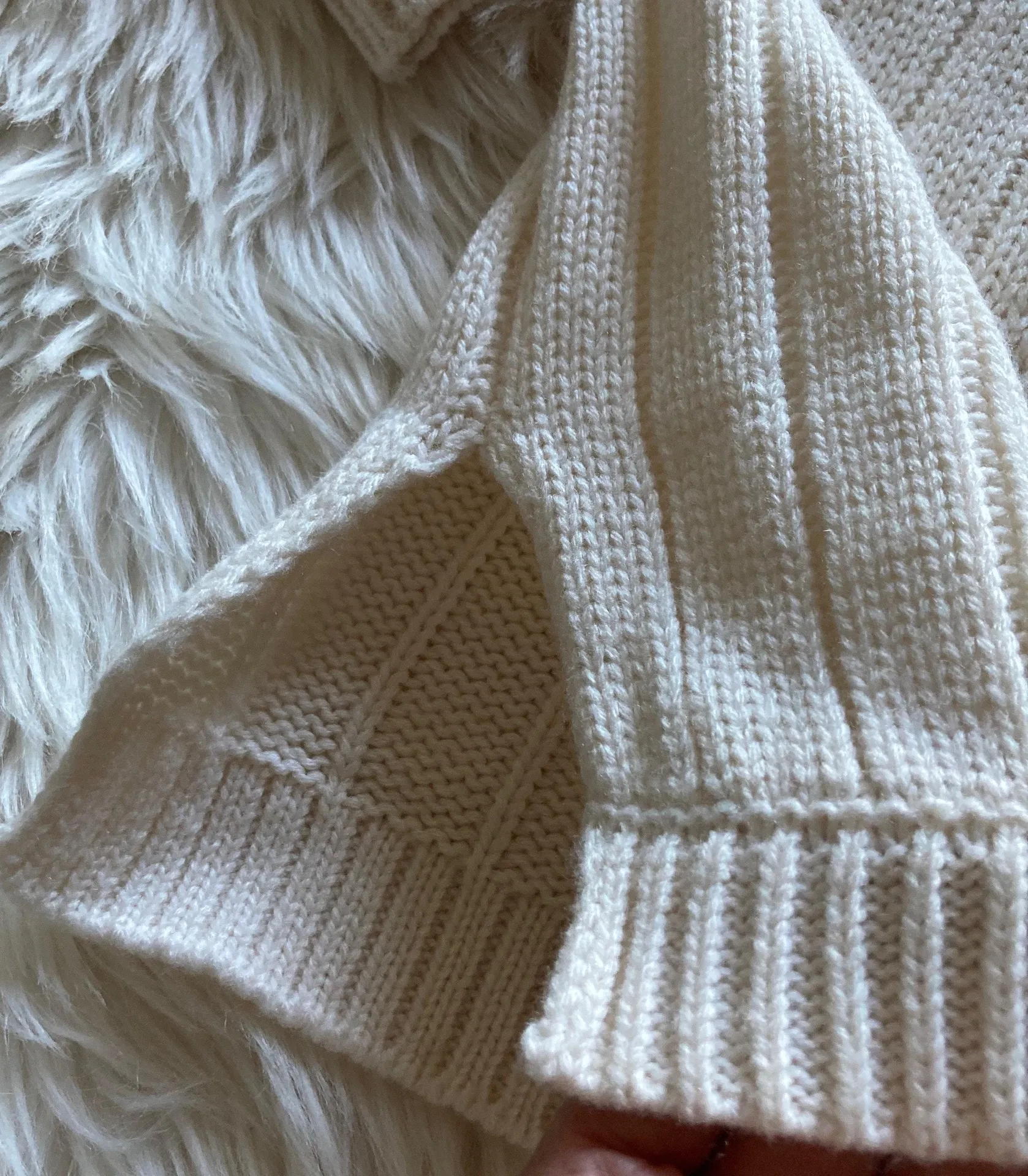 Francesca’s Pearl Embellished Cable Knit Sweater - Image 6